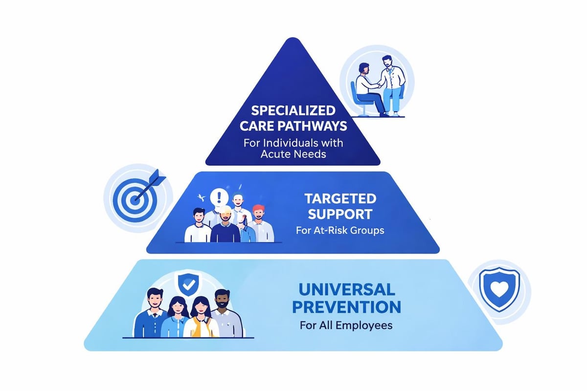 Mental health program implementation tiers
