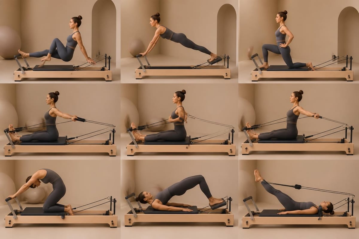 Reformer exercise variations