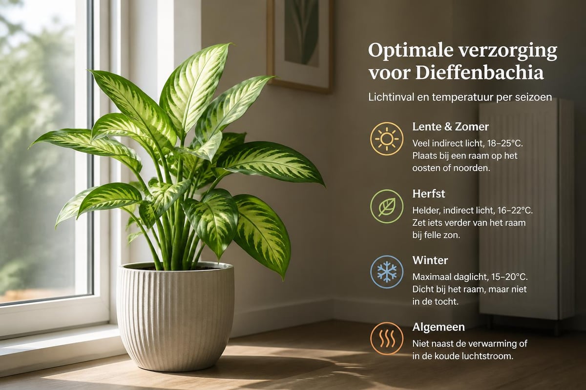 Dieffenbachia licht- en temperatuurbehoeften