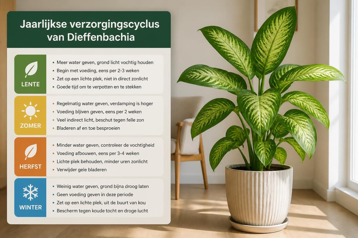 Dieffenbachia verzorging per seizoen