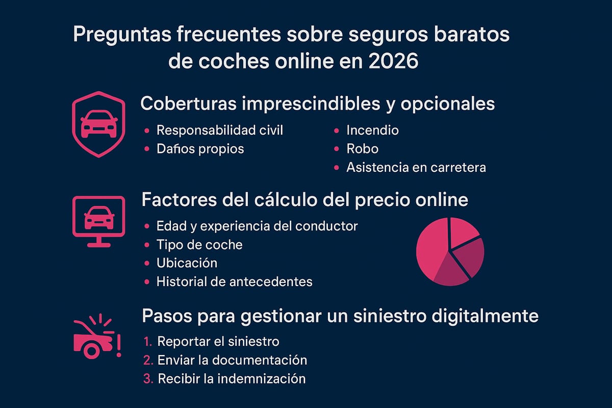 Preguntas frecuentes sobre seguros baratos de coches online en 2026