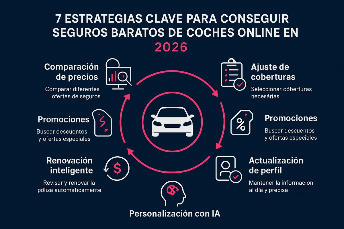 7 Estrategias clave para conseguir seguros baratos de coches online en 2026