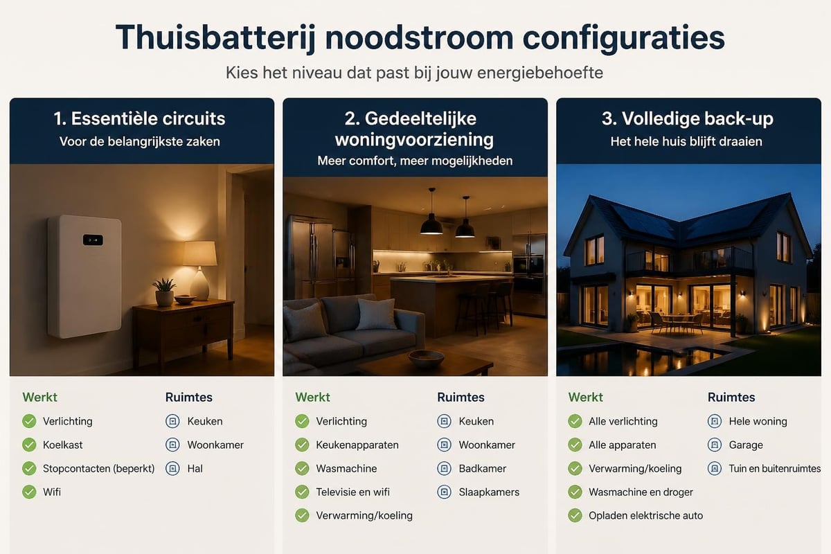 Back-up niveaus thuisbatterij