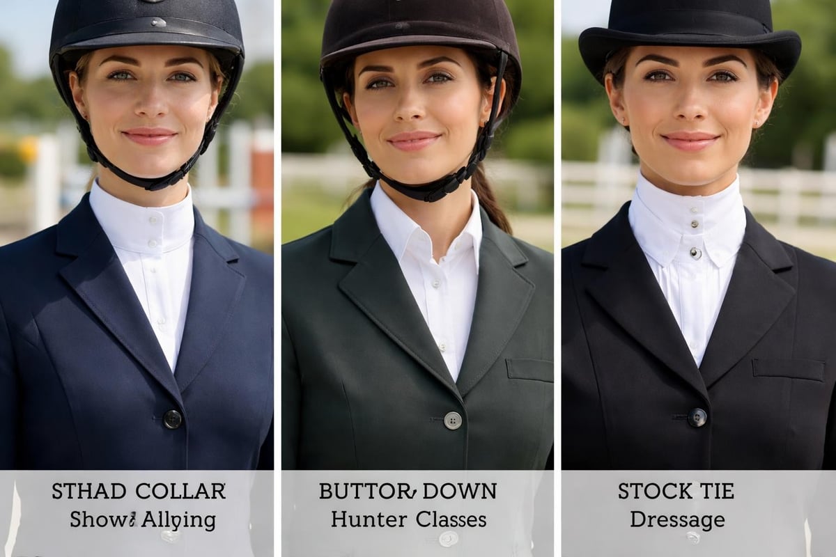 Show shirt collar styles for different disciplines