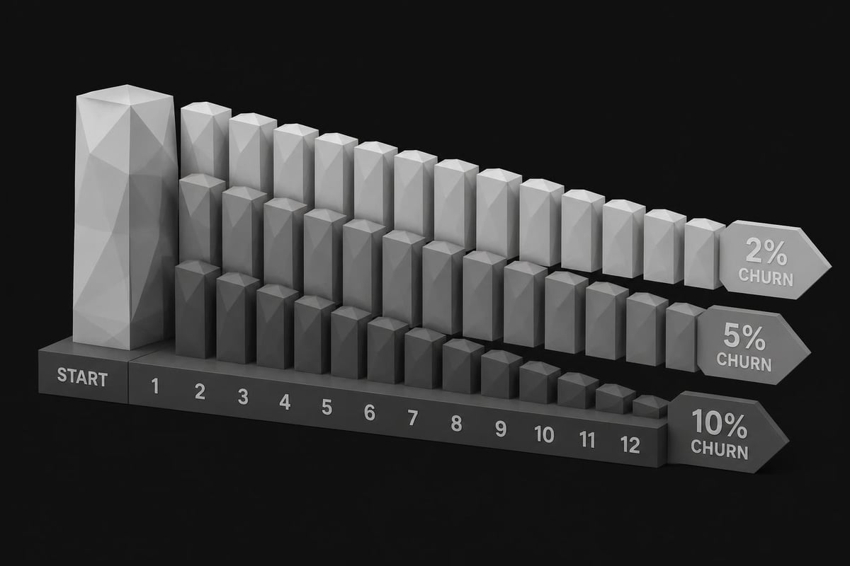 Churn impact visualization