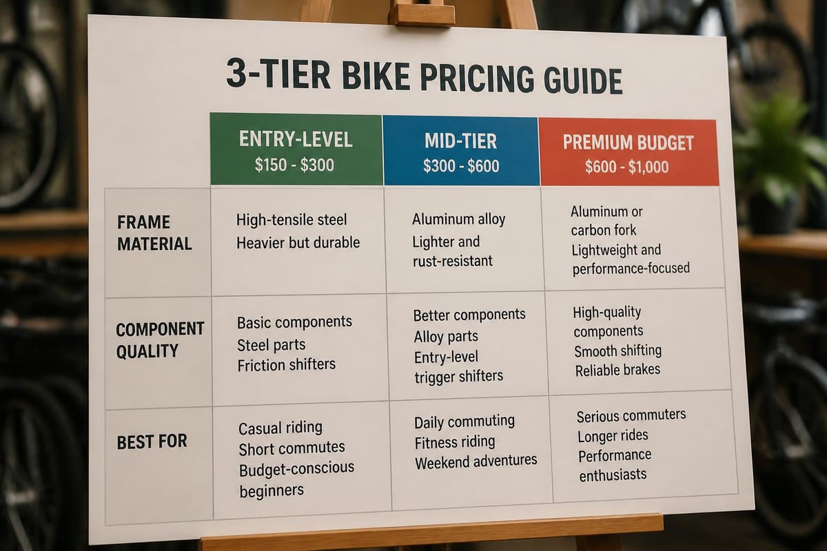 Budget bike category breakdown