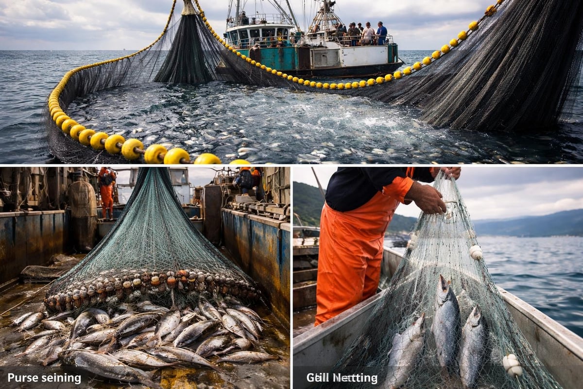 Fishing net deployment methods