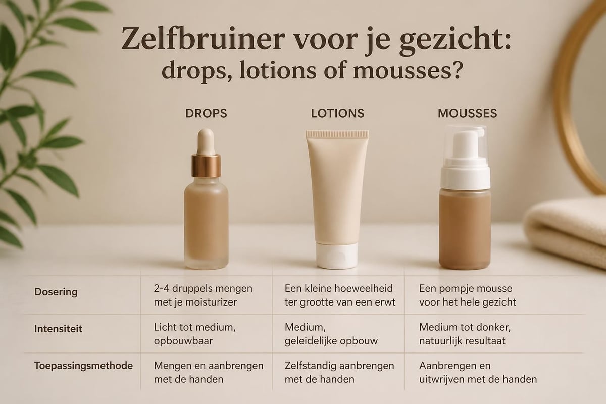 Verschillende zelfbruiner formules