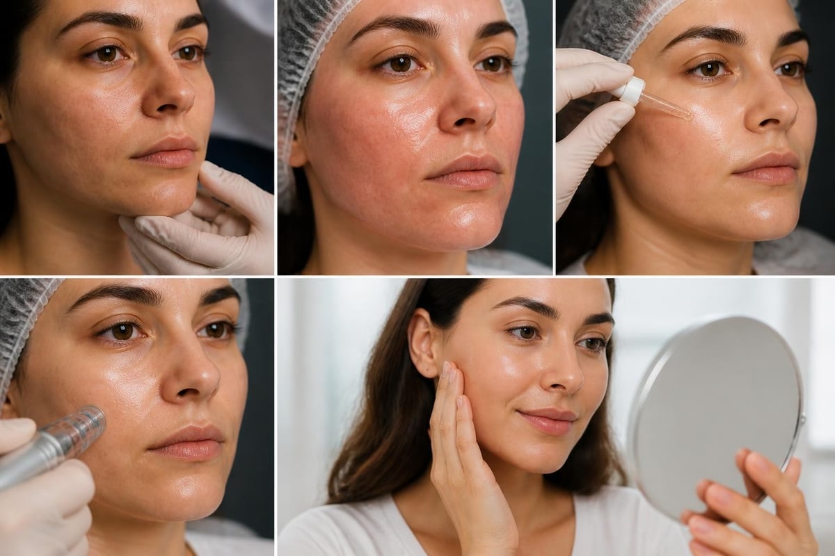 Skin retouching workflow stages