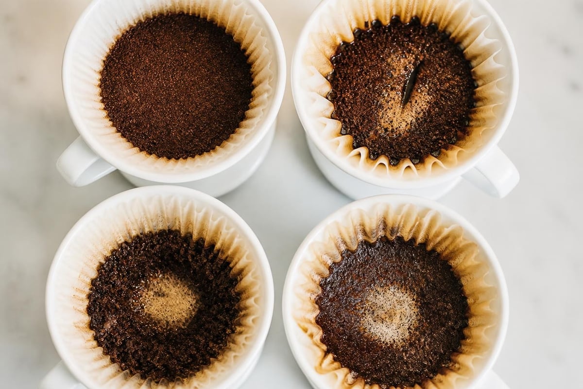 Coffee bed after brewing