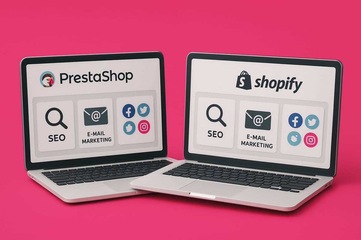 Prestashop Shopify Versus: Vilken Plattform 2026? 4 SEO, Marknadsföring & Säljkanaler