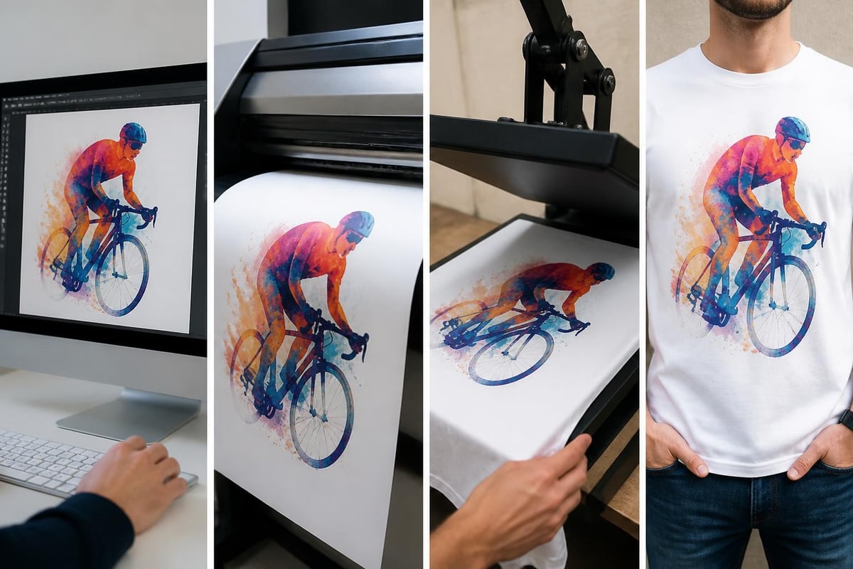 Sublimation printing process for cycling apparel