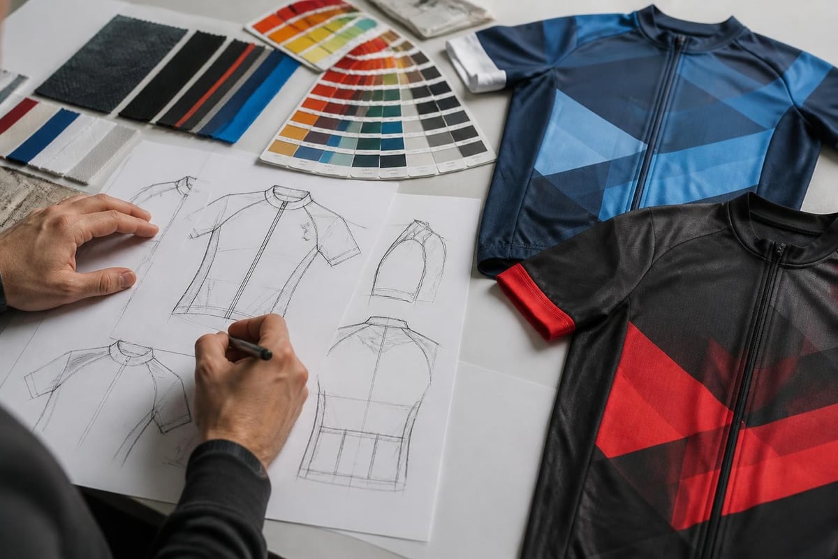 Custom team bike t shirt design process
