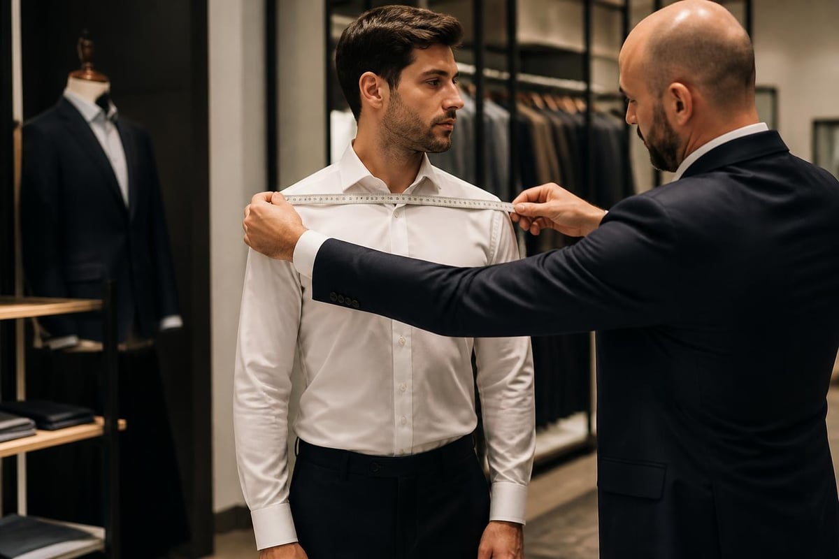 Menswear tailor measurement process
