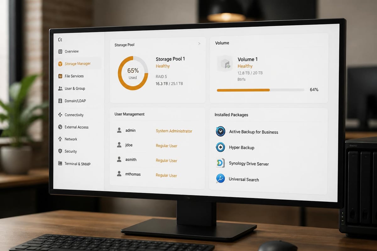 Synology DSM dashboard