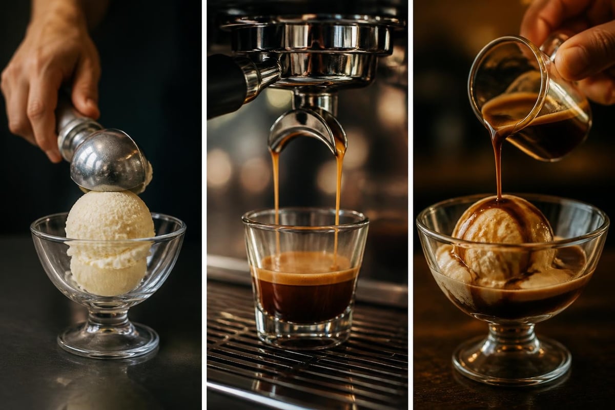 Technique de préparation affogato