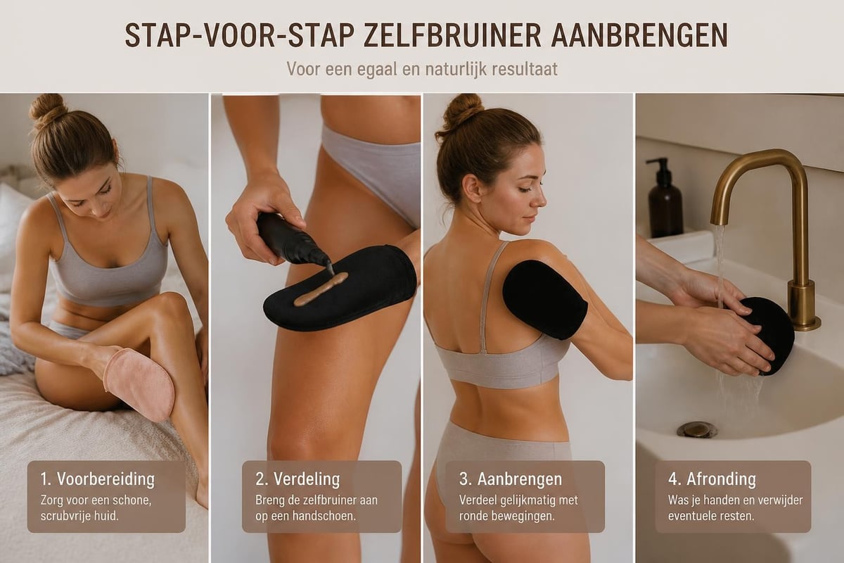 Self-tanner application technique sequence