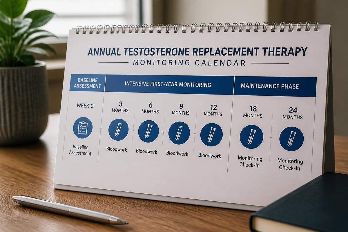 Testosterone therapy monitoring timeline
