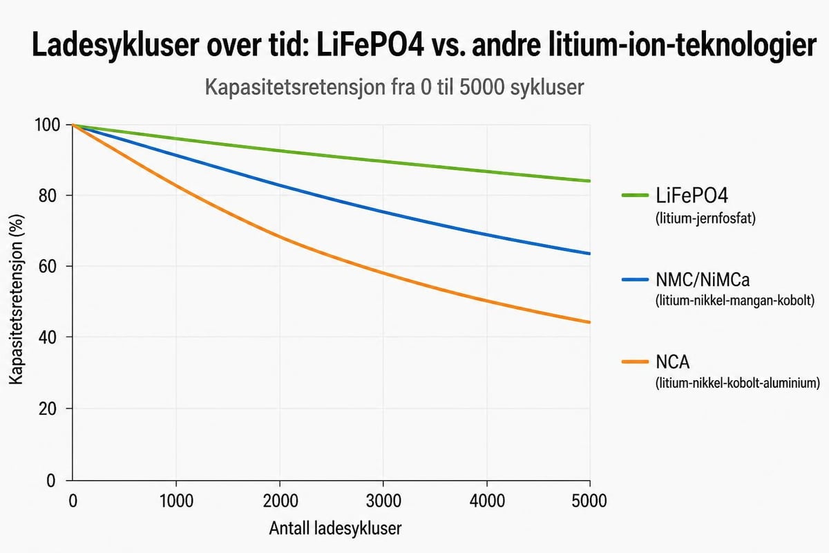 LiFePO4 syklus levetid