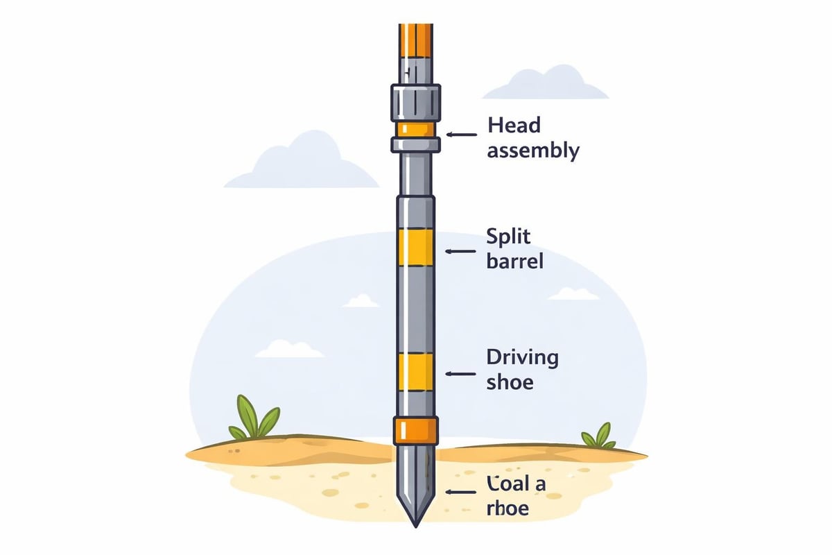 SPT split-spoon sampler components