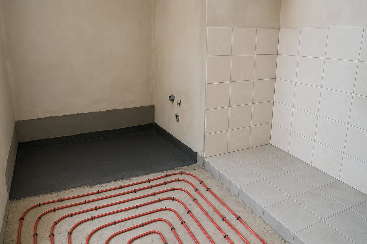 Pohjatyöt, vedeneristys ja laatoitus