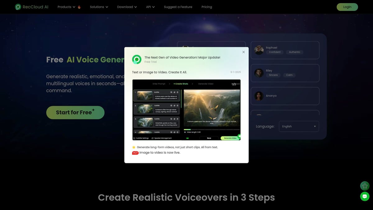 Top 7 Best Free AI Voice Generator Tools for 2026 - RecCloud