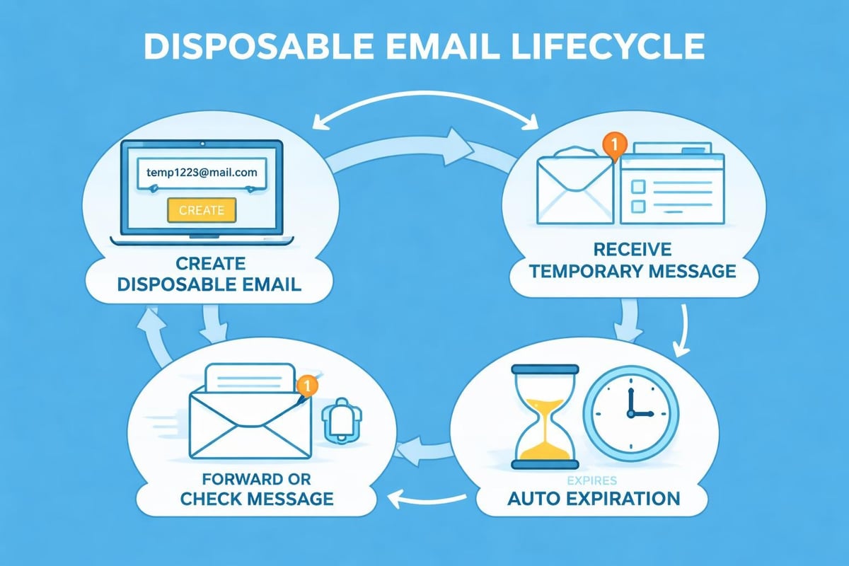 Temporary email lifecycle