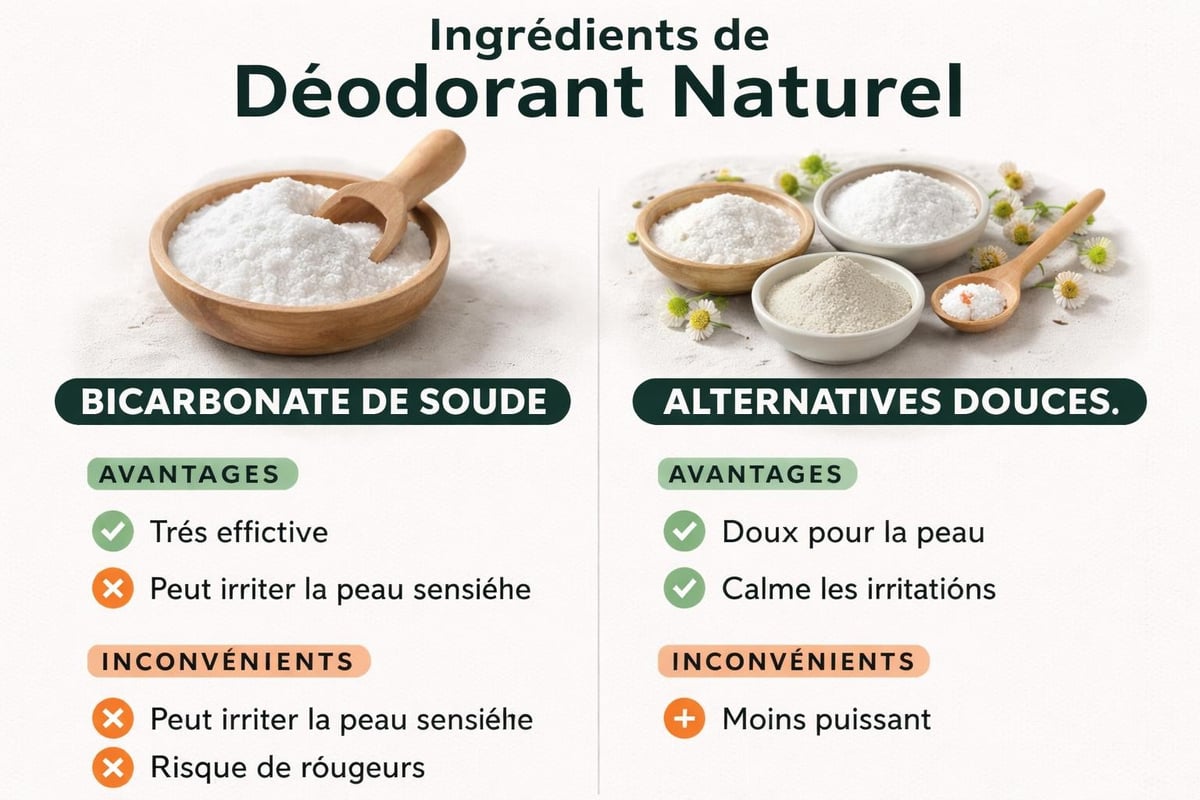 Ingrédients naturels pour déodorants sensibles
