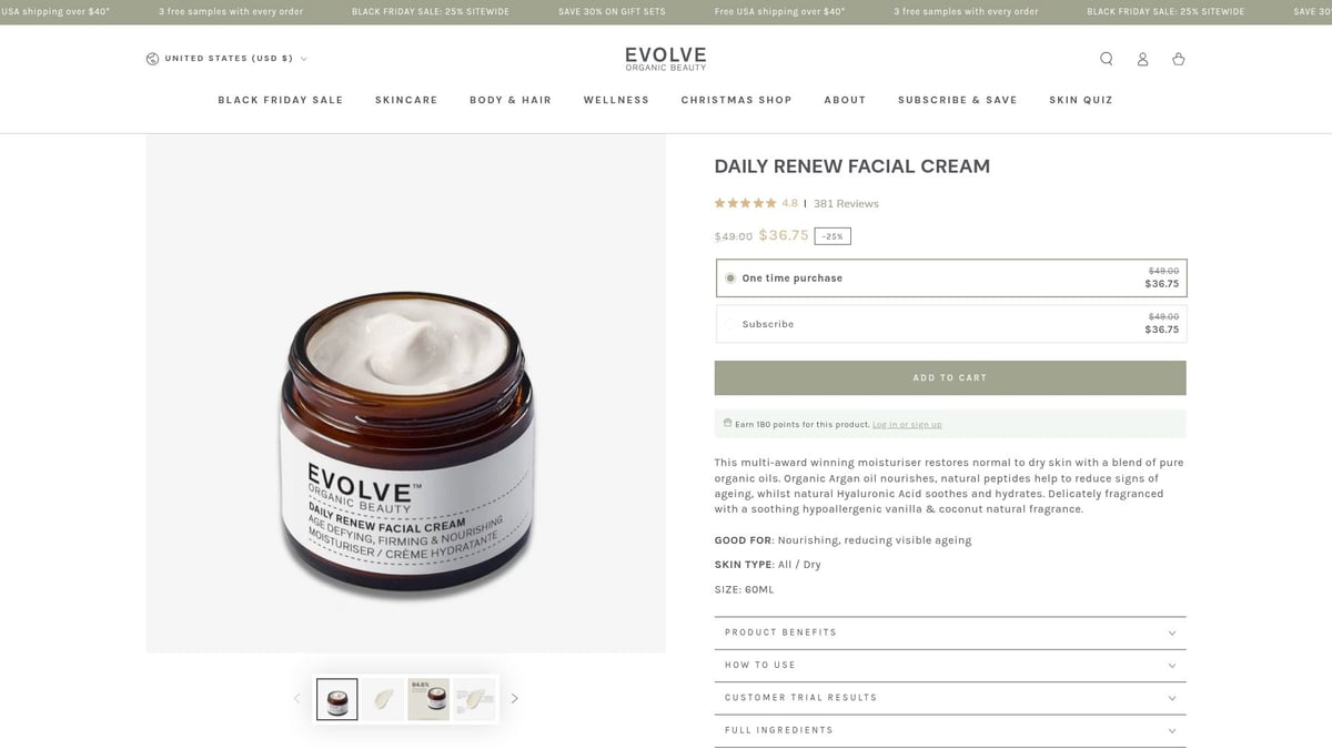 9 Essential Vegan Face Lotions for Glowing Skin in 2025 - Evolve Organic Beauty Daily Renew Facial Cream