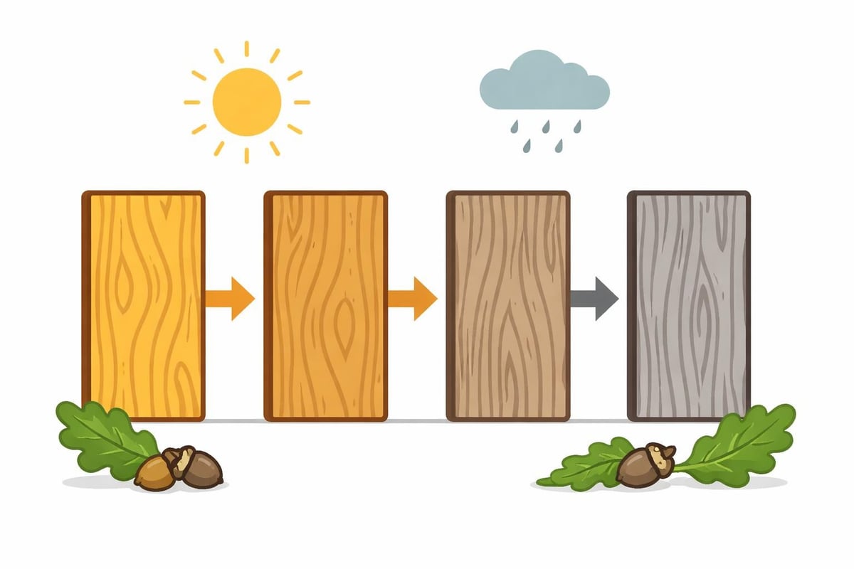 Oak timber aging process