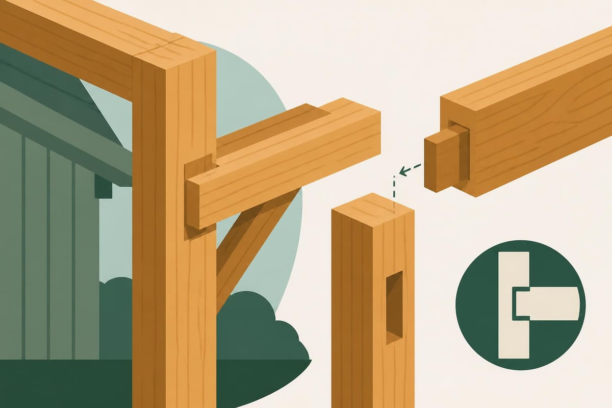Mortise and tenon joinery in timber frame construction