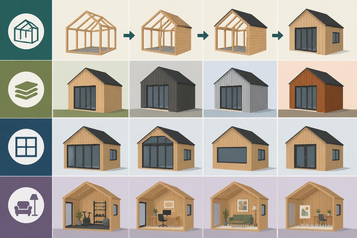 Timber shed customisation options