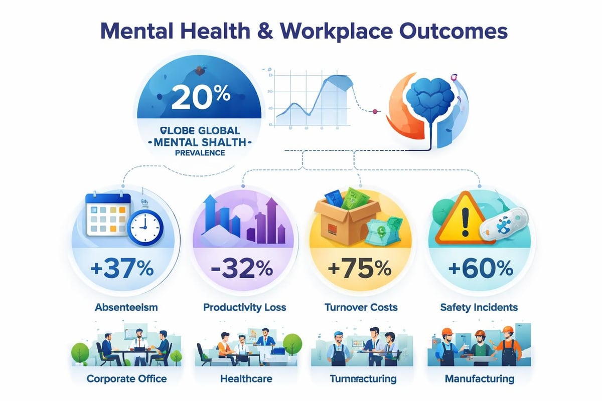 Global mental health statistics workplace impact