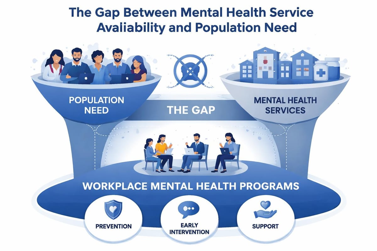 Mental health service gaps workplace response