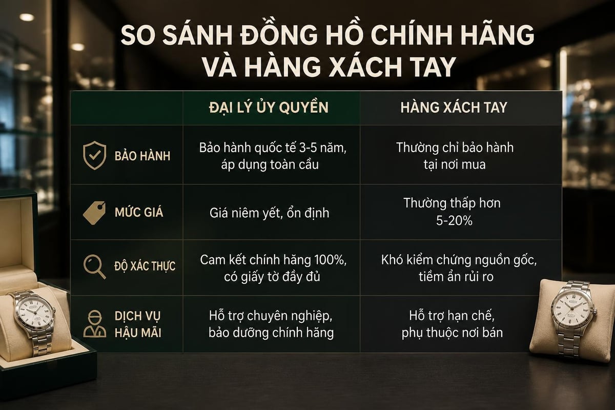 So sánh kênh mua đồng hồ