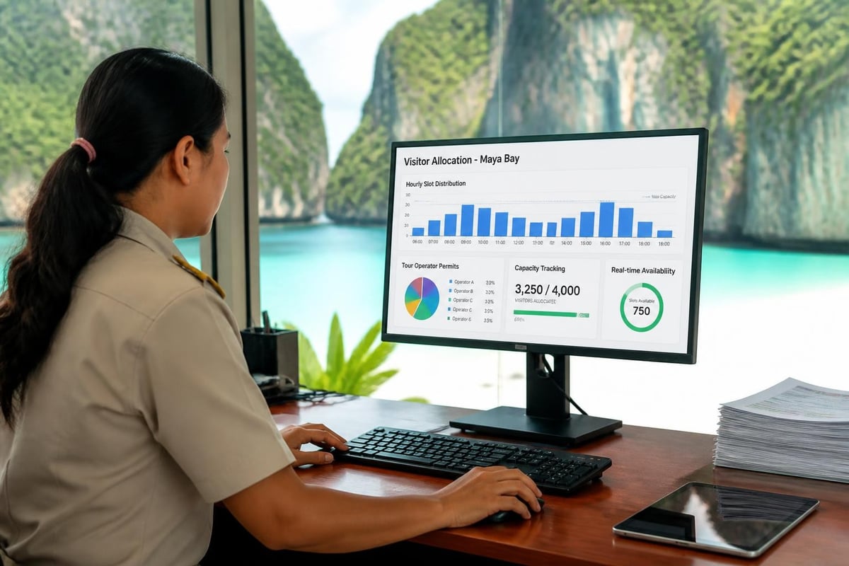 Maya Bay visitor capacity management system