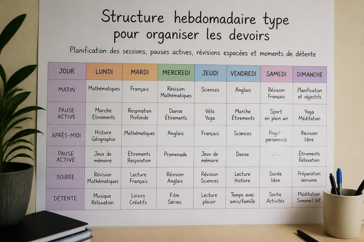 Organisation devoirs efficace