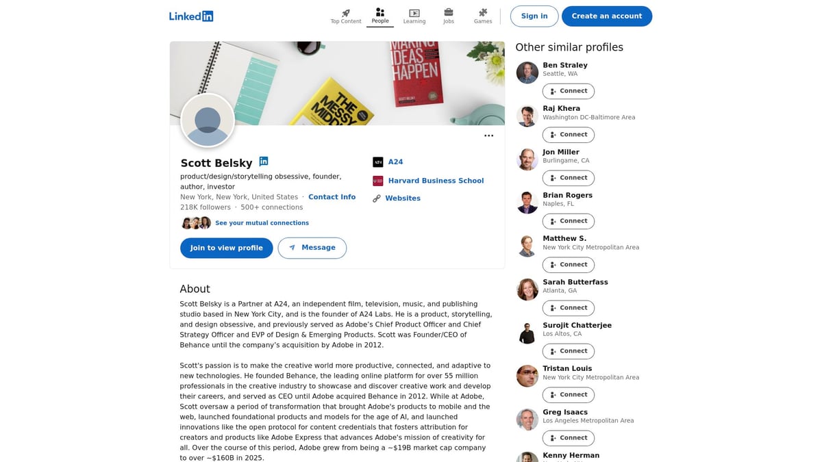 12 Inspirierende Angel Investors for Startups 2026 - Scott Belsky