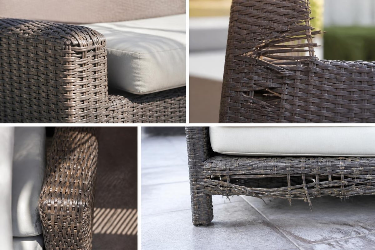 Common damage patterns in hospitality rattan furniture
