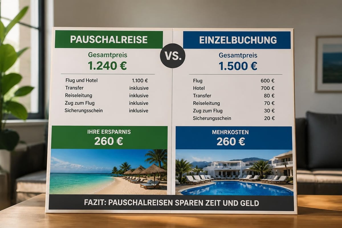 Package vs separate booking comparison