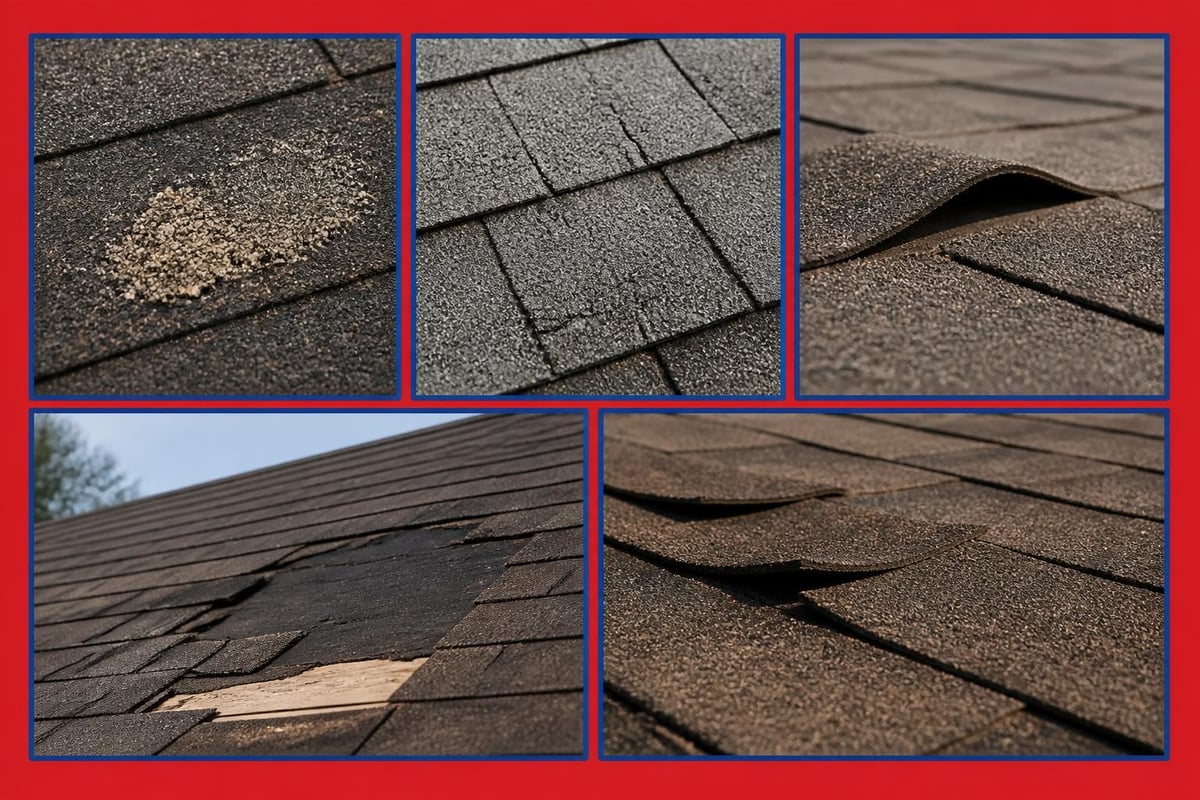 Signs of shingle damage
