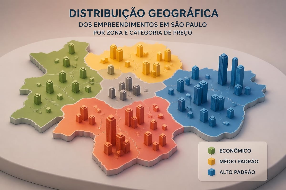 Mapa de distribuição de empreendimentos