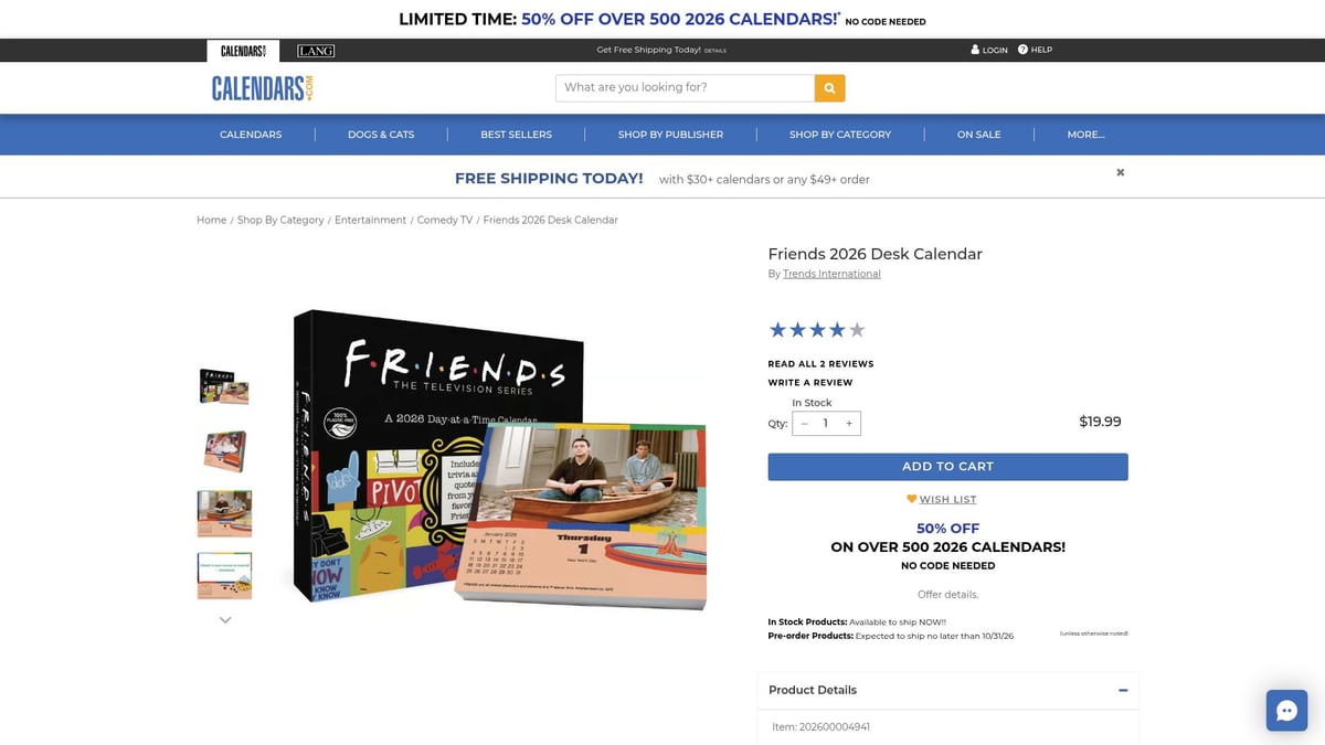7 Creative Friends Calendar Ideas for 2026 - Friends 2026 Desk Calendar – Daily Laughs from the Iconic TV Show