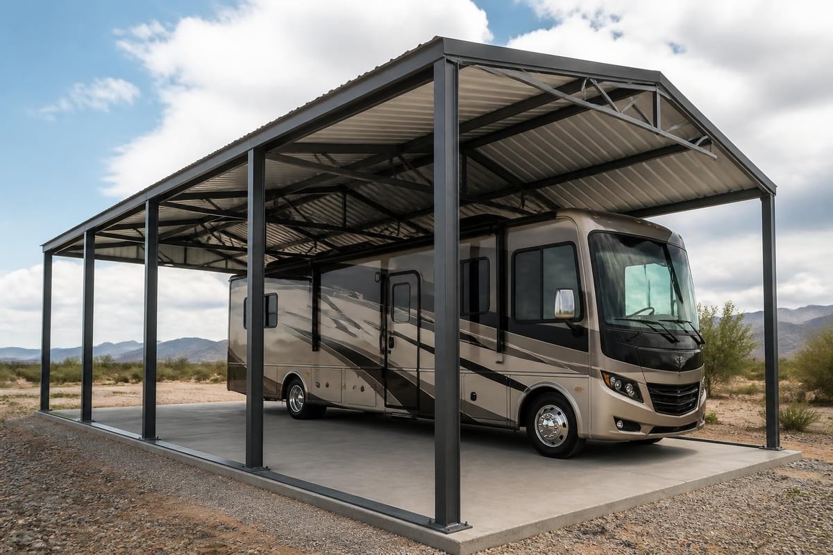Metal RV port structural framework