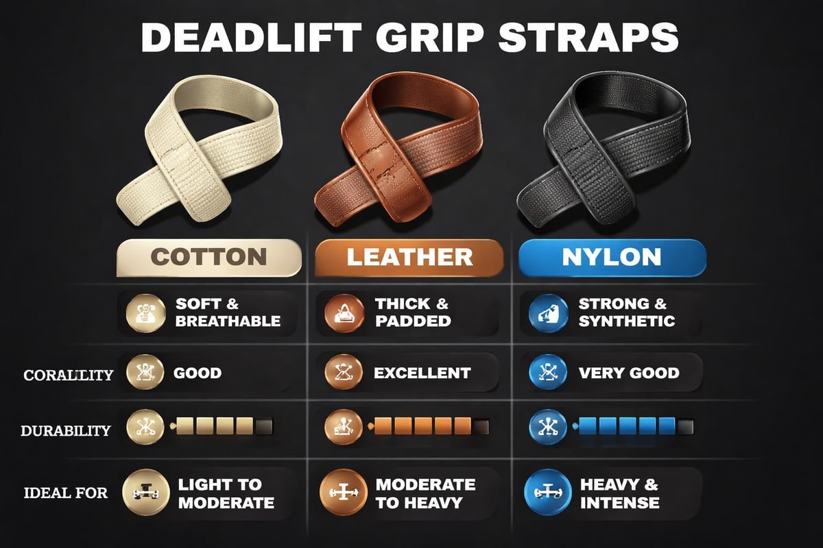 Different deadlift strap materials and wrapping techniques