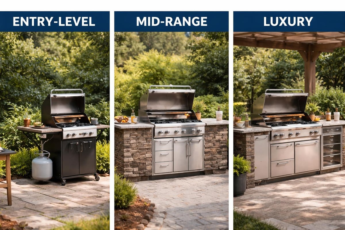 Patio grill station investment tiers