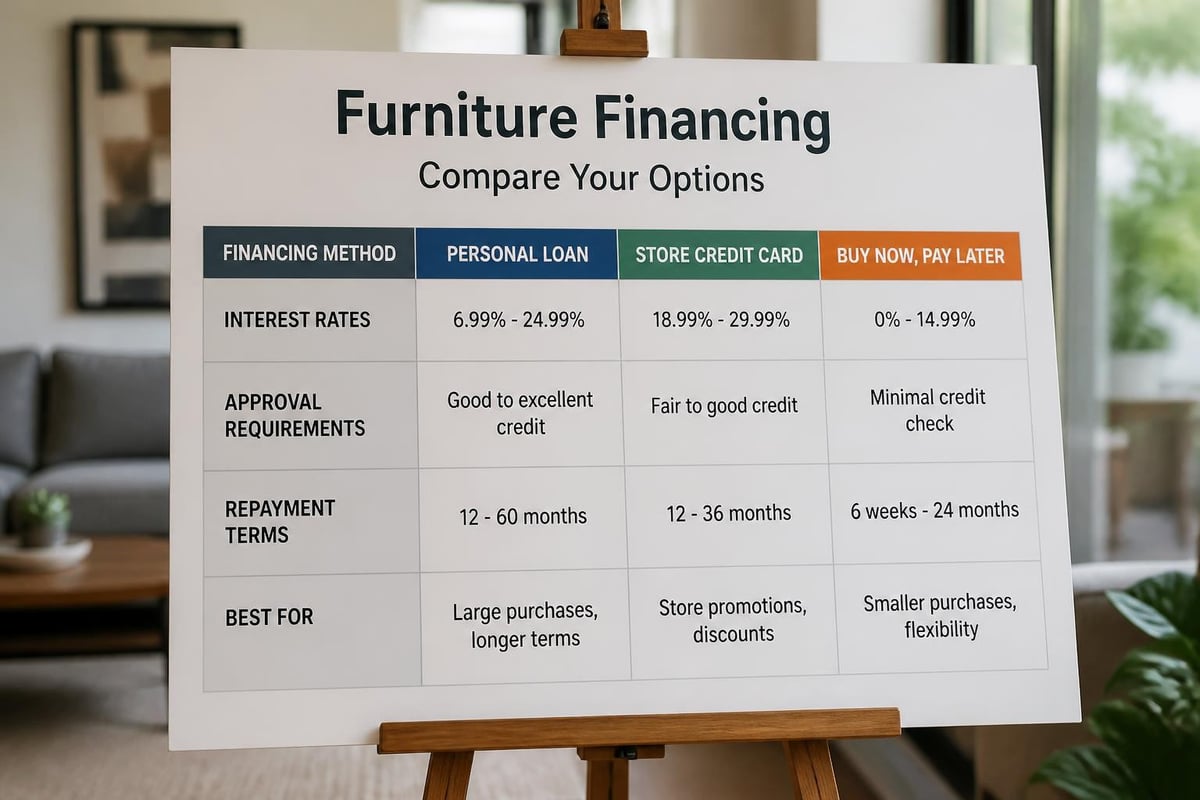 Furniture financing comparison