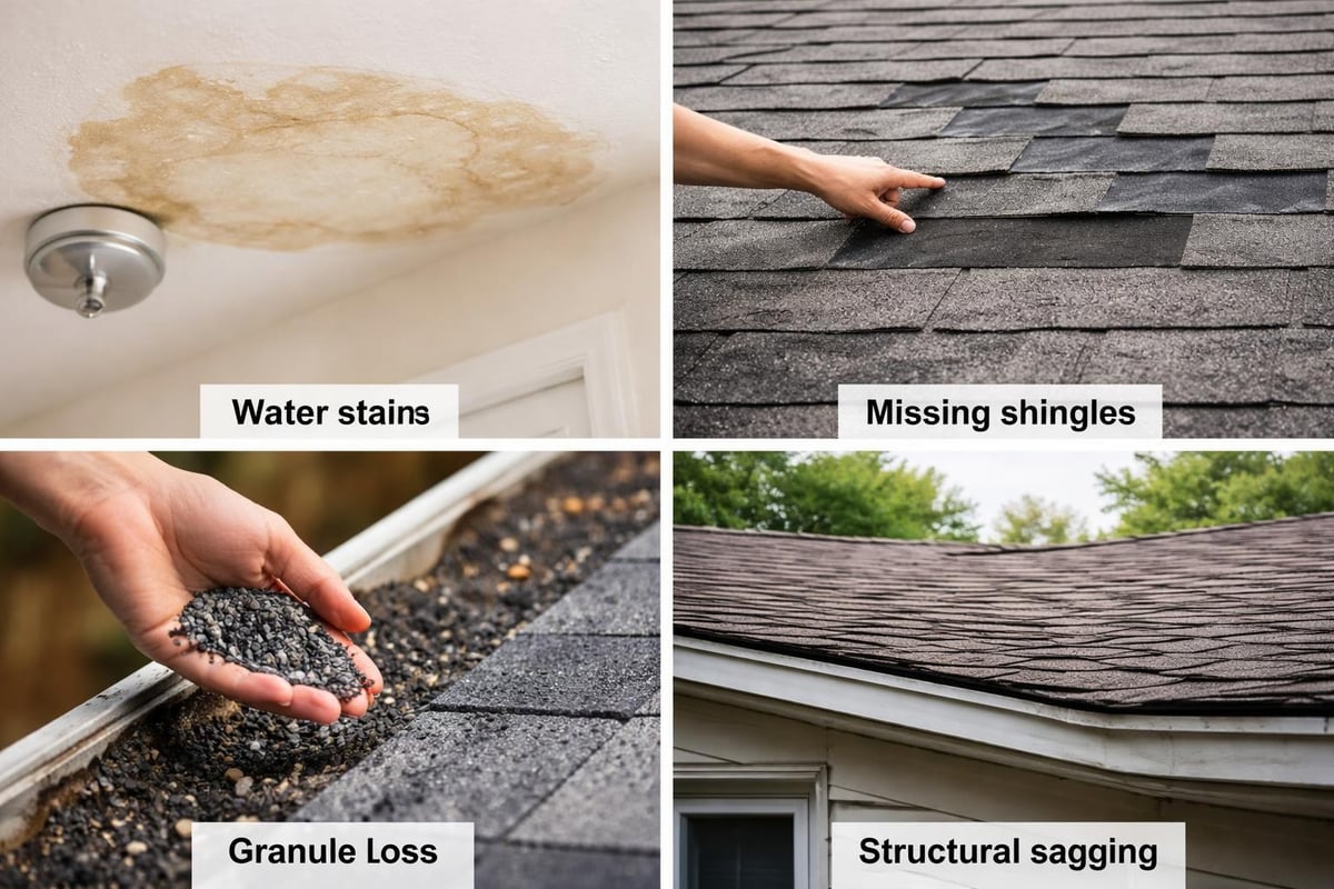 Common roof damage signs