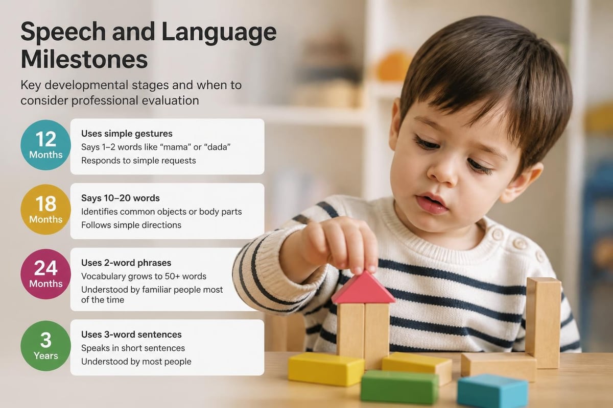 Speech development milestone timeline