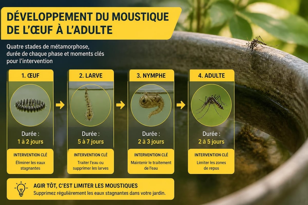 Cycle larvaire moustique